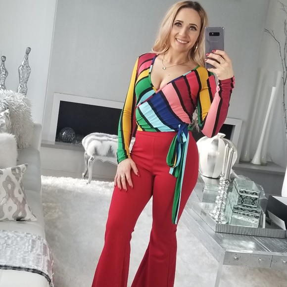 ❤LAST DAY❤COLORFUL WRAP TOP - Picture 2 of 4